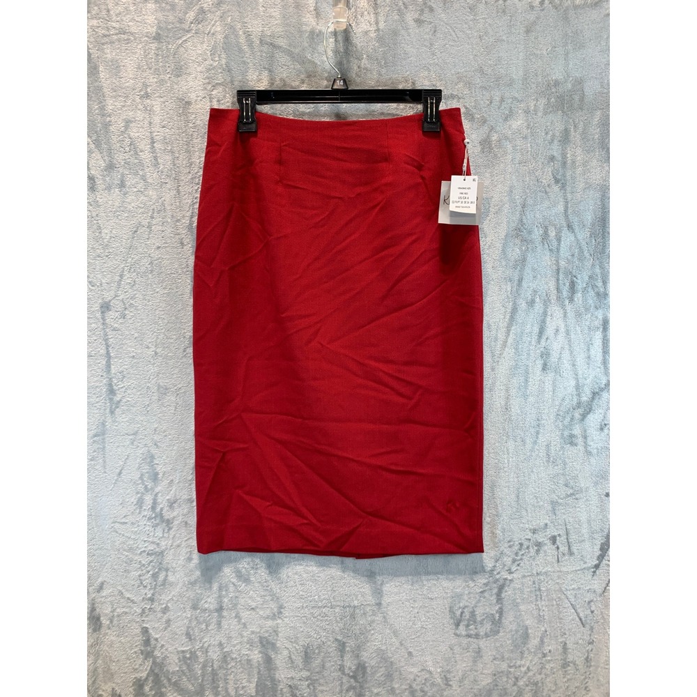 Kasper Womens Fire Red Crepe Pencil Skirt Size 4 NWT 10543042-825